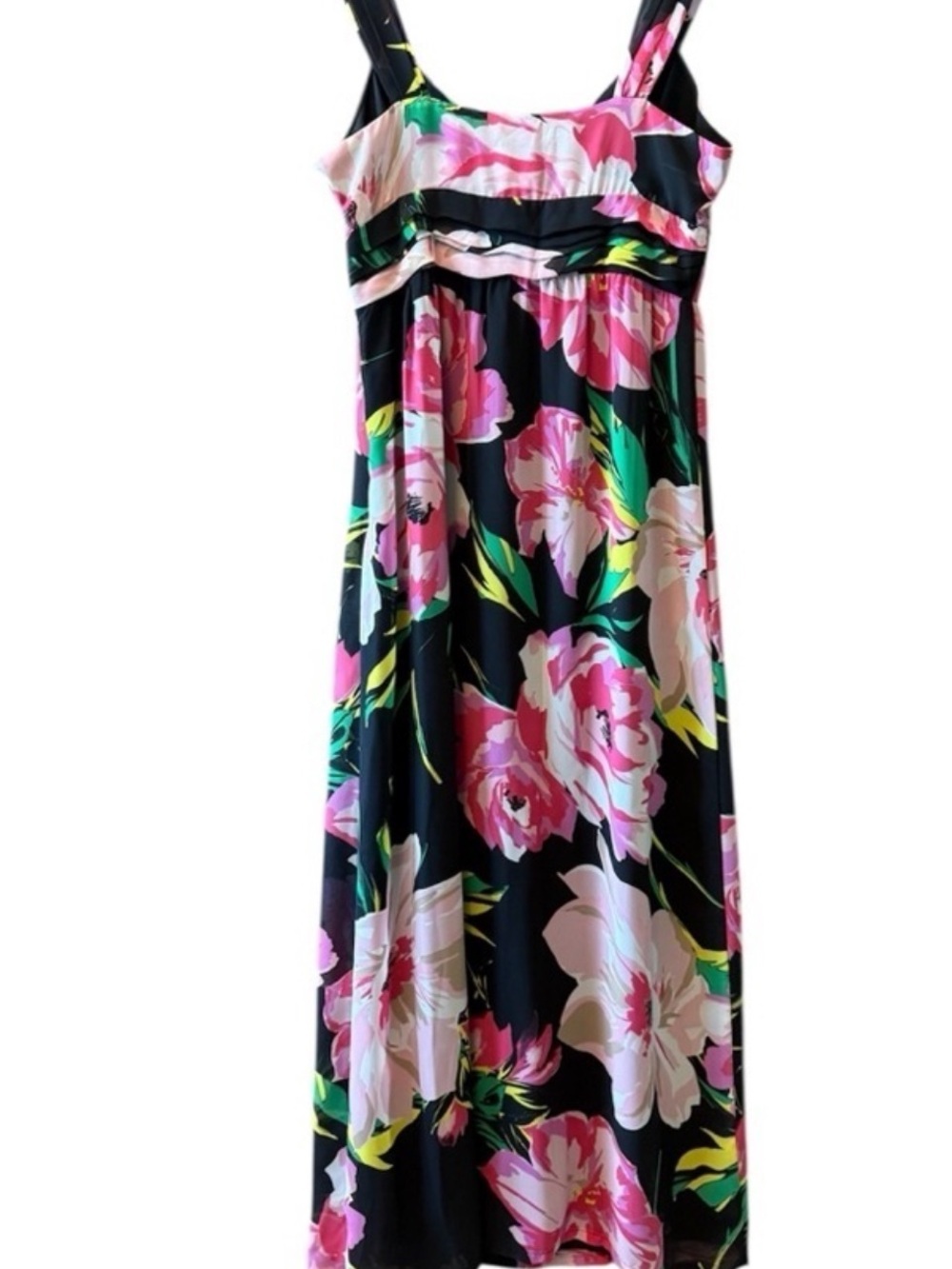 Ann Taylor Black Maxi Dress with Pink Floral Print - Picture 3 of 3